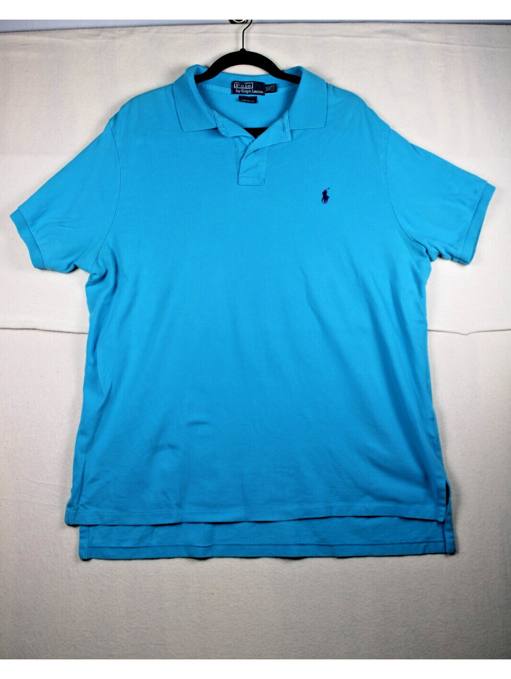 Polo Ralph Lauren Mens Shirt XXL Custom Fit Bright Aqua Turquoise Blue Pony